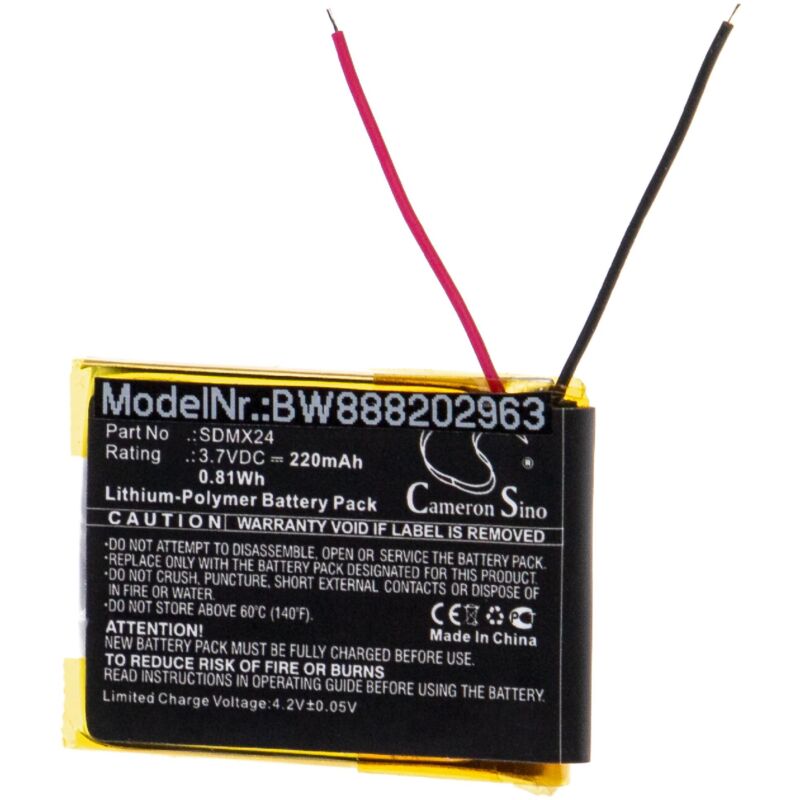 Batería recargable reemplaza SanDisk SDMX24 para reproductor de música MP3 (220 mAh, 3,7 V, polímero de litio) - Vhbw
Batería recargable reemplaza SanDisk SDMX24 para reproductor de música MP3 (220 mAh, 3,7 V, polímero de litio) - Vhbw