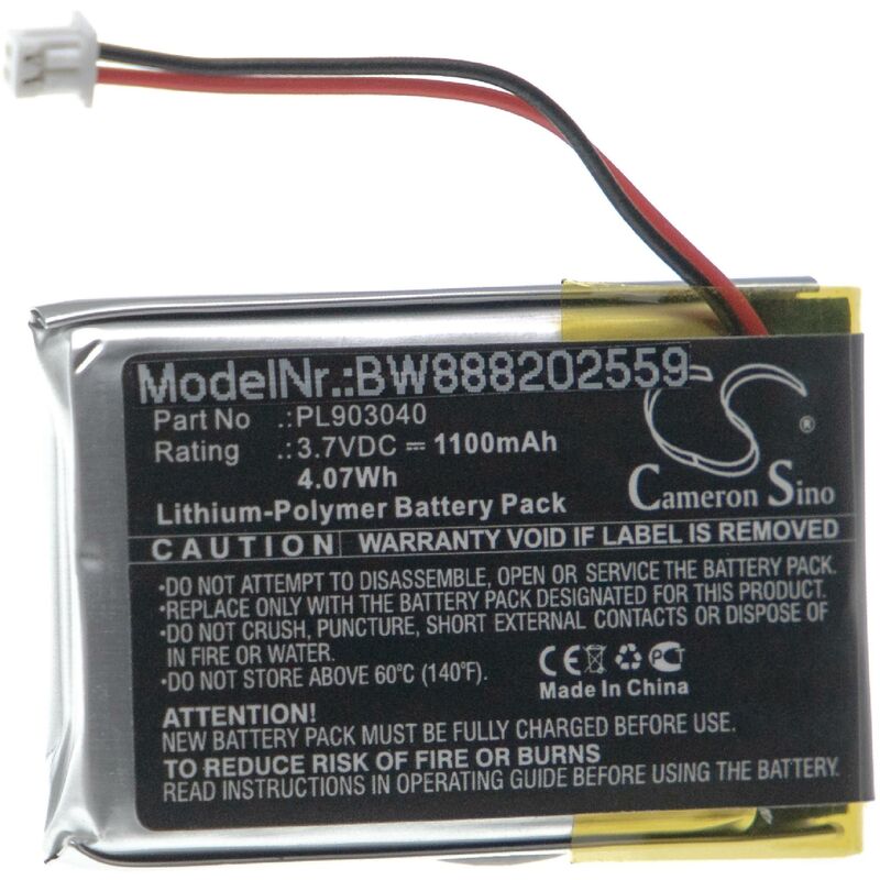 Batería recargable reemplaza Schweizer PL903040 para lectura electrónica (1100 mAh, 3,7 V, polímero de litio) - Vhbw
Batería recargable reemplaza Schweizer PL903040 para lectura electrónica (1100 mAh, 3,7 V, polímero de litio) - Vhbw