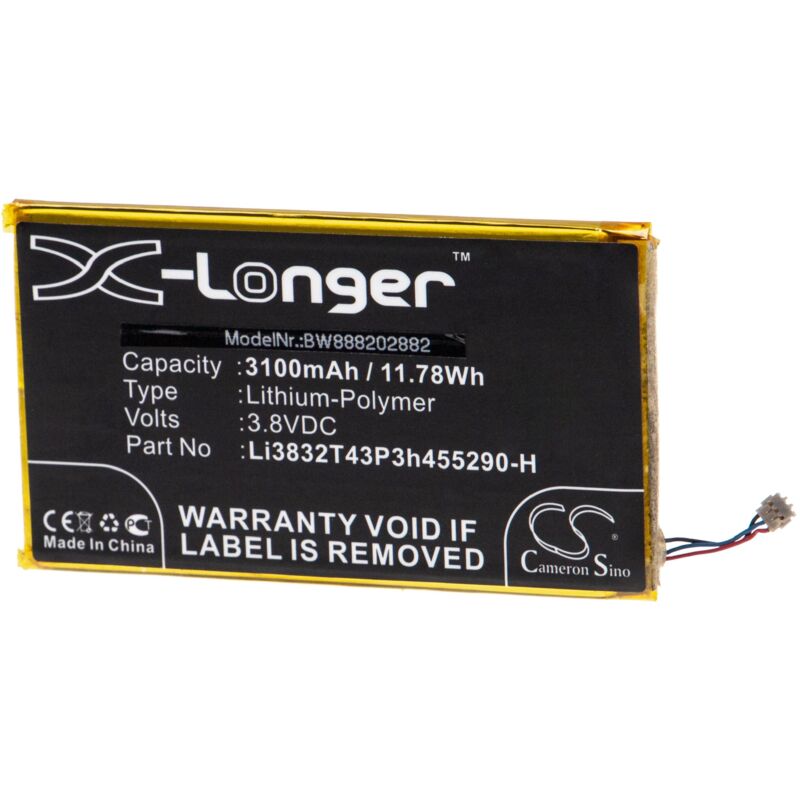 Batería recargable reemplaza ZTE Li3832T43P3h455290-H para router (3100 mAh, 3,8 V, polímero de litio) - Vhbw
Batería recargable reemplaza ZTE Li3832T43P3h455290-H para router (3100 mAh, 3,8 V, polímero de litio) - Vhbw