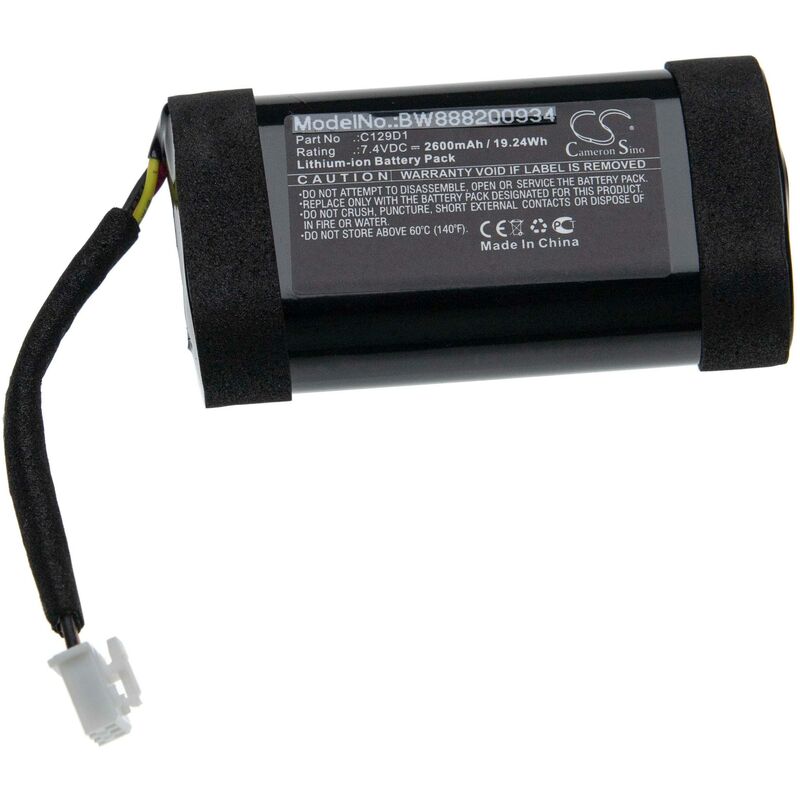 Batería recargable reemplaza Bang & Olufsen 2INR19/66, C129D1 para altavoces, cajas acústicas (2600 mAh, 7,4 V, Li-Ion) - Vhbw
Batería recargable reemplaza Bang & Olufsen 2INR19/66, C129D1 para altavoces, cajas acústicas (2600 mAh, 7,4 V, Li-Ion) - Vhbw