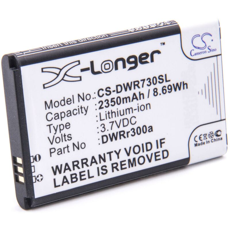 batería reemplaza D-Link DWR300a, DWRR300a, 6BT-R300A-291, 6BT-R600B-2902 para router móvil hotspots modem (2350mAh, 3,7V, Li-Ion) - Vhbw
batería reemplaza D-Link DWR300a, DWRR300a, 6BT-R300A-291, 6BT-R600B-2902 para router móvil hotspots modem (2350mAh, 3,7V, Li-Ion) - Vhbw