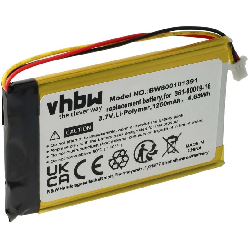 vhbw batería reemplaza Garmin 361-00019-11 para navegador (1250mAh, 3,7V, polímero de litio)
vhbw batería reemplaza Garmin 361-00019-11 para navegador (1250mAh, 3,7V, polímero de litio)