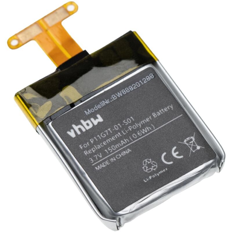 Batería recargable reemplaza Pebble P11G7T-01-S01, SDI G7TH para smartwatch, reloj de actividad (150 mAh, 3,7 V, polímero de litio) - Vhbw
Batería recargable reemplaza Pebble P11G7T-01-S01, SDI G7TH para smartwatch, reloj de actividad (150 mAh, 3,7 V, polímero de litio) - Vhbw