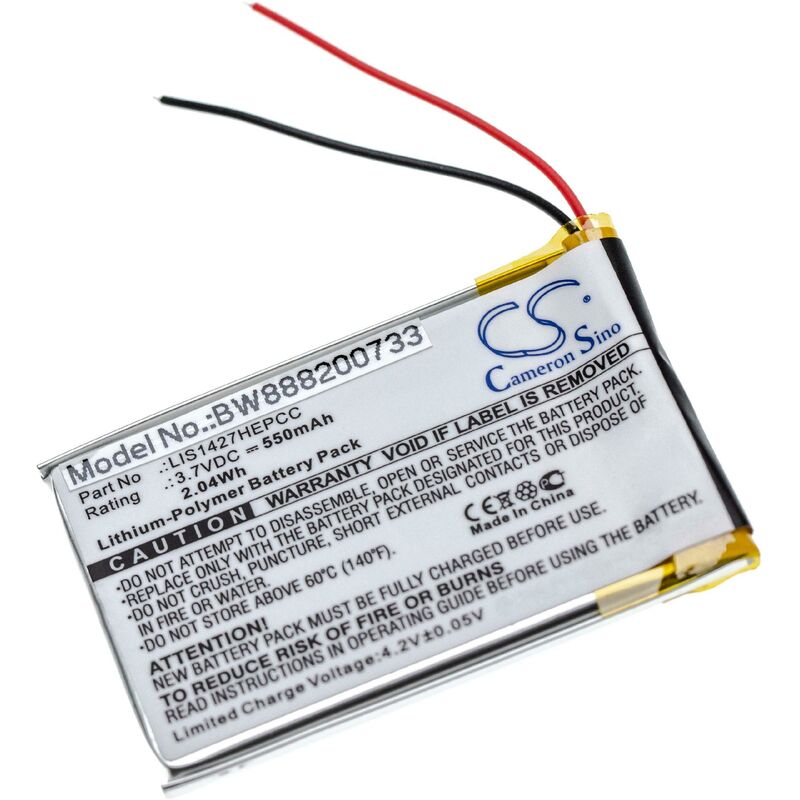 Batería recargable compatible con Sony MDR-XB950BT, NW-A25, NW-A26, NW-A27 auriculares inalámbricos, cascos (550 mAh, 3,7 V, polímero de litio) - Vhbw
Batería recargable compatible con Sony MDR-XB950BT, NW-A25, NW-A26, NW-A27 auriculares inalámbricos, cascos (550 mAh, 3,7 V, polímero de litio) - Vhbw