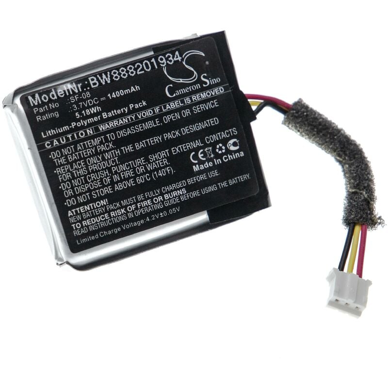 batería reemplaza Sony SF-08 para altavoz altavoces (1400mAh, 3,7V, polímero de litio) - Vhbw
batería reemplaza Sony SF-08 para altavoz altavoces (1400mAh, 3,7V, polímero de litio) - Vhbw