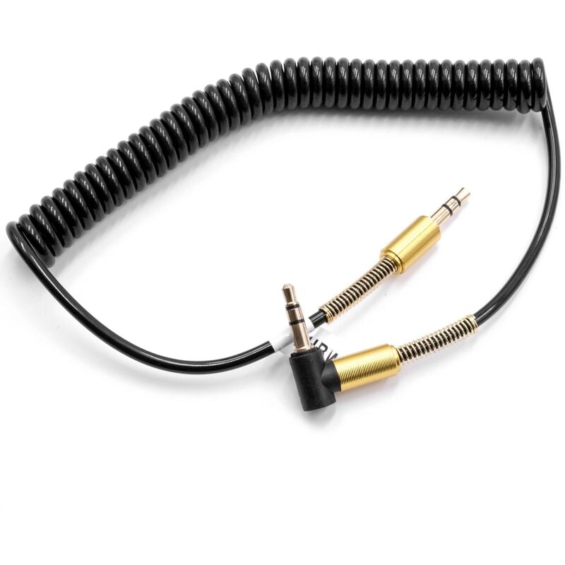 Cable adaptador estéreo audio de 3,5mm a entrada AUX - conector jack a conector jack - Cable espiral, chapado en oro, en ángulo, dorado / negro - Vhbw
Cable adaptador estéreo audio de 3,5mm a entrada AUX - conector jack a conector jack - Cable espiral, chapado en oro, en ángulo, dorado / negro - Vhbw