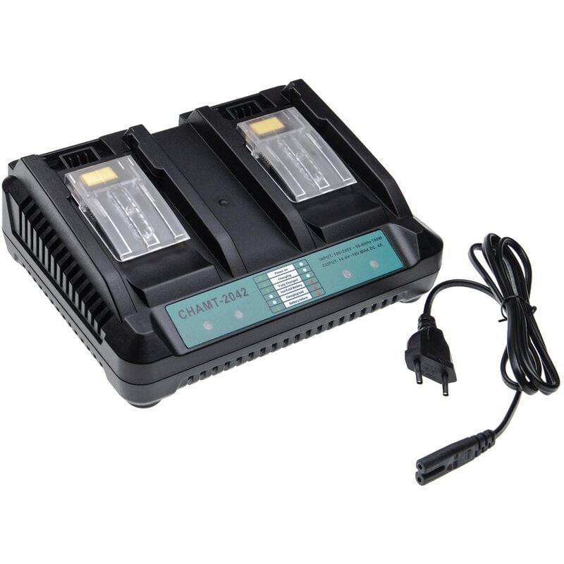 Cargador dual compatible con Makita BBO140, BCF050, BCL140, BCL140Z, BCL142, BCL142Z, BDA340 herramientas - baterías de Li-Ion (14,4V, 18V) - Vhbw
Cargador dual compatible con Makita BBO140, BCF050, BCL140, BCL140Z, BCL142, BCL142Z, BDA340 herramientas - baterías de Li-Ion (14,4V, 18V) - Vhbw