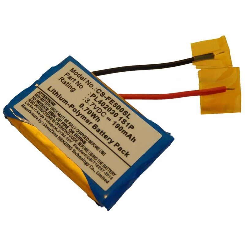 Li-Polímero batería 190mAh (3.7V) para auriculares amplificador Fiio E3, E5, E6 por PL402030 1S1P. - Vhbw
Li-Polímero batería 190mAh (3.7V) para auriculares amplificador Fiio E3, E5, E6 por PL402030 1S1P. - Vhbw