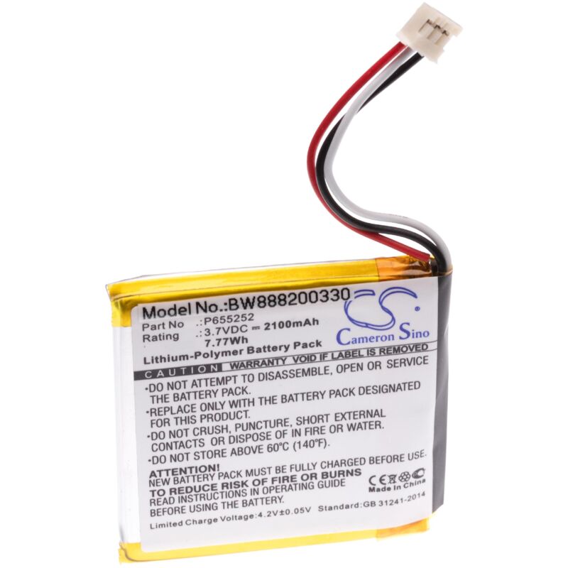 Batería recargable reemplaza Harman Kardon P655252 para altavoces, cajas acústicas, bafles (2100 mAh, 3,7 V, polímero de litio) - Vhbw
Batería recargable reemplaza Harman Kardon P655252 para altavoces, cajas acústicas, bafles (2100 mAh, 3,7 V, polímero de litio) - Vhbw