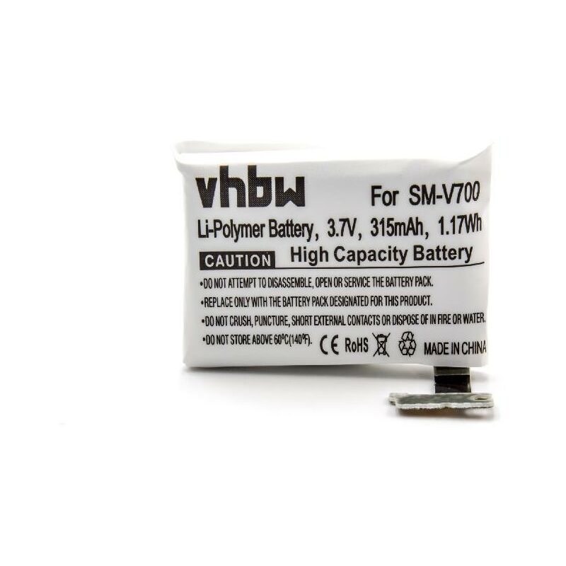 litio polímero batería 315mAh (3.7V) para smartwatch reloj pulsera de fitness de actividad como Samsung GH43-03992A, SP48223 - Vhbw
litio polímero batería 315mAh (3.7V) para smartwatch reloj pulsera de fitness de actividad como Samsung GH43-03992A, SP48223 - Vhbw