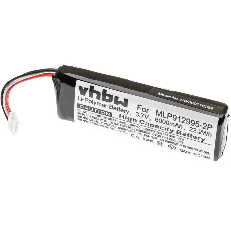 litio polímero batería 6000mAh (3.7V) para altavoz altavoces como JBL MLP912995-2P - Vhbw
litio polímero batería 6000mAh (3.7V) para altavoz altavoces como JBL MLP912995-2P - Vhbw