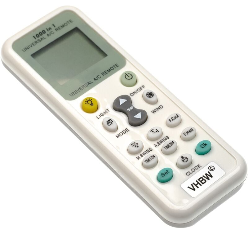 Mando a distancia universal compatible con Sharp, Soyea, TEAC, Trane, Whirlpool, Yutu, Zuodan etc. para diversos aires acondicionados - Vhbw
Mando a distancia universal compatible con Sharp, Soyea, TEAC, Trane, Whirlpool, Yutu, Zuodan etc. para diversos aires acondicionados - Vhbw