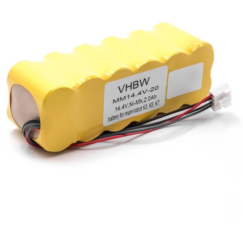 NiMH batería 2000mAh (14.4V) compatible con Mamirobot 416, 461, K3, K5, K7, KF5, KF7 robot limpiasuelos robot autónomo de limpieza - Vhbw
NiMH batería 2000mAh (14.4V) compatible con Mamirobot 416, 461, K3, K5, K7, KF5, KF7 robot limpiasuelos robot autónomo de limpieza - Vhbw