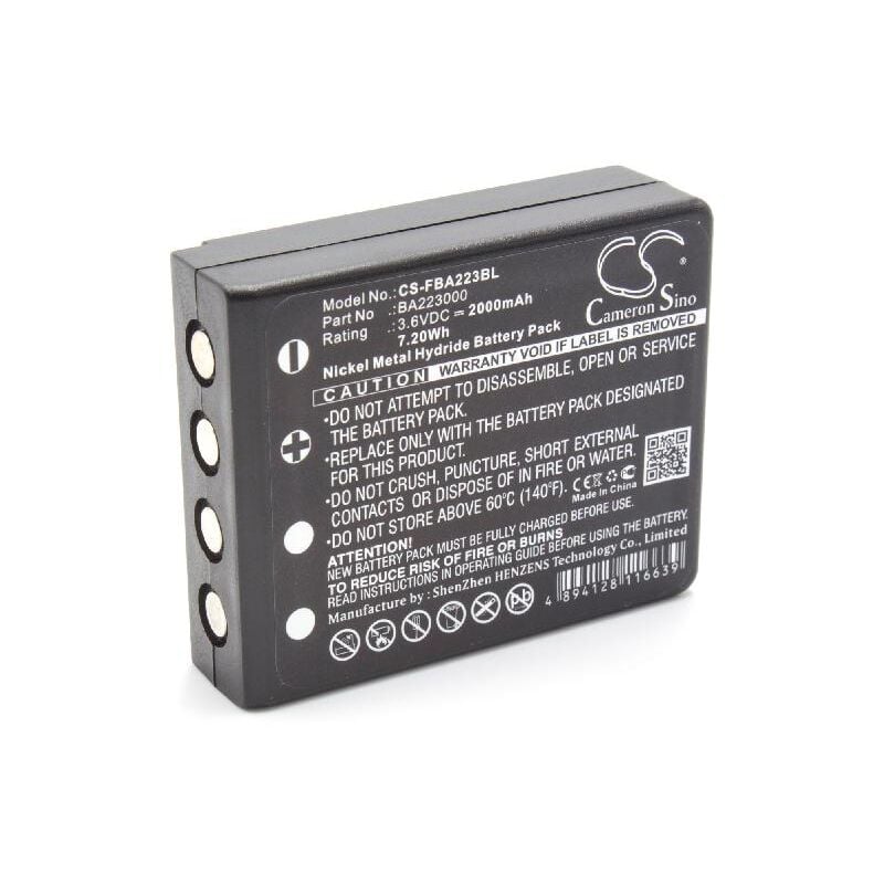 NiMH batería 2000mAh (3.6V) para mando a distancia, control remoto como HBC BA223000 - Vhbw
NiMH batería 2000mAh (3.6V) para mando a distancia, control remoto como HBC BA223000 - Vhbw
