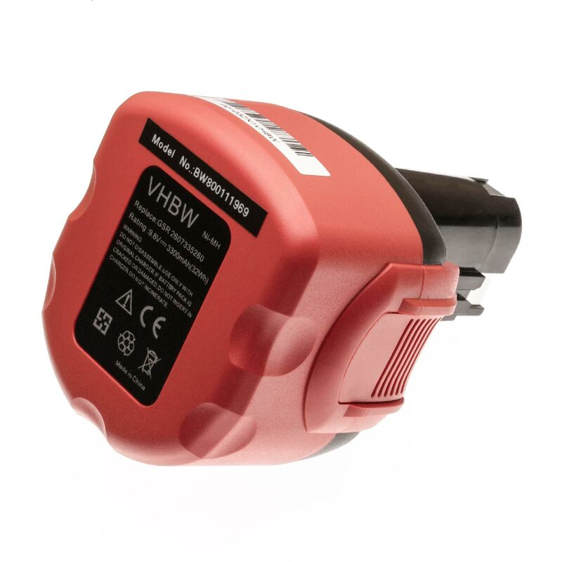 NiMH batería 3300mAh (9.6V) para herramienta eléctrica powertools tools como Bosch BPT1041 - Vhbw
NiMH batería 3300mAh (9.6V) para herramienta eléctrica powertools tools como Bosch BPT1041 - Vhbw