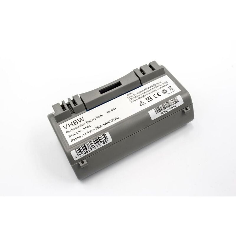 NiMH batería 3600mAh (14.4V) compatible con robot limpiasuelos robot autónomo de limpieza reemplaza AEG 14904 - Vhbw
NiMH batería 3600mAh (14.4V) compatible con robot limpiasuelos robot autónomo de limpieza reemplaza AEG 14904 - Vhbw