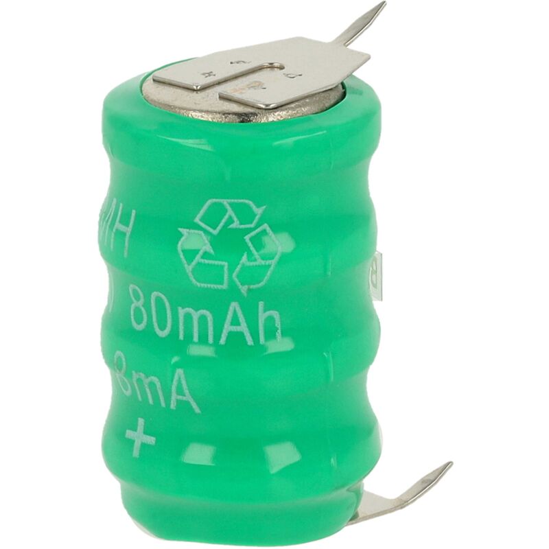 vhbw NiMH Batería de botón de repuesto Tipo V80H 3 pines 80 mAh 4,8 V compatible para lámparas solares, etc.
vhbw NiMH Batería de botón de repuesto Tipo V80H 3 pines 80 mAh 4,8 V compatible para lámparas solares, etc.