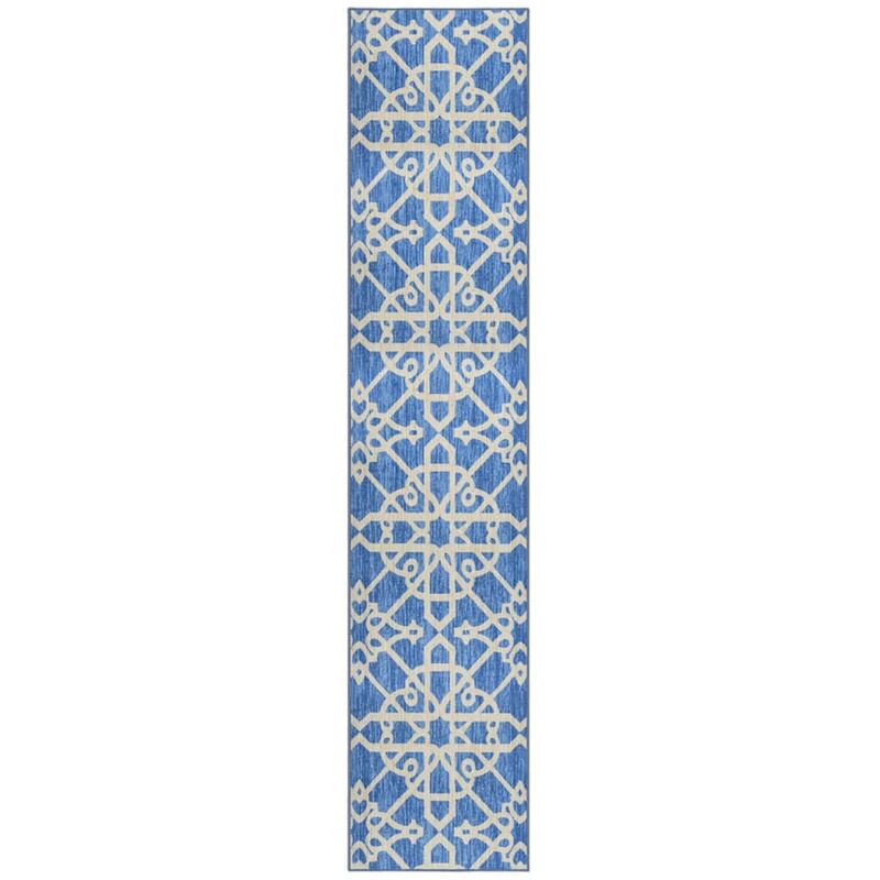 vidaXL Alfombra de pasillo azul 80x400 cm