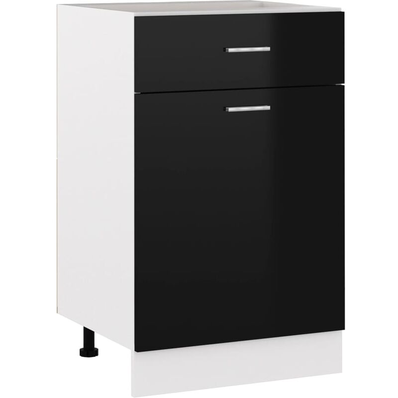 Armario inferior con cajón de cocina aglomerado negro brillo - Negro - Vidaxl
Armario inferior con cajón de cocina aglomerado negro brillo - Negro - Vidaxl