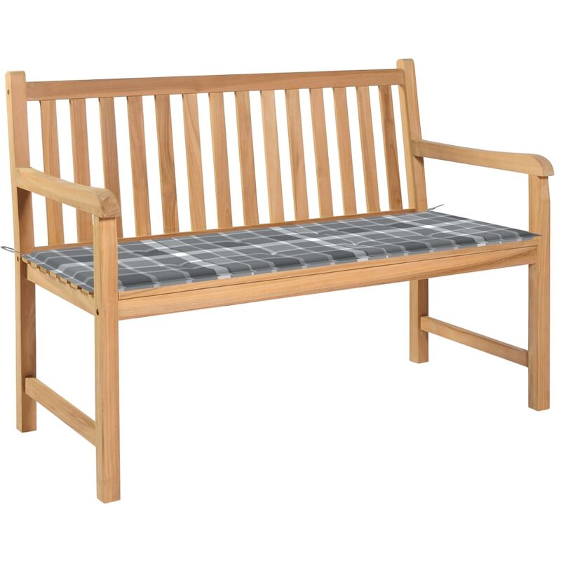 vidaXL Madera Maciza de Teca Banco de Jardín con Cojín a Cuadros Gris 120 cm - Marrón
vidaXL Madera Maciza de Teca Banco de Jardín con Cojín a Cuadros Gris 120 cm - Marrón