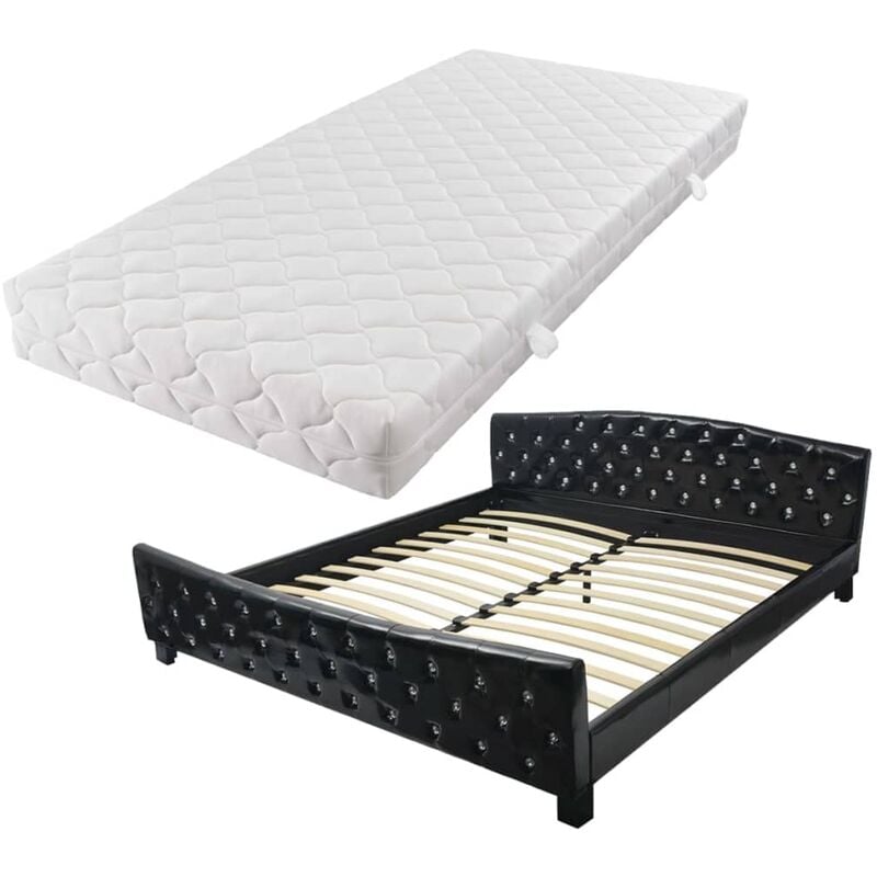Cama con Colchón Viscoelástico de Cuero Sintético Negro 180x200 cm - Negro - Vidaxl
Cama con Colchón Viscoelástico de Cuero Sintético Negro 180x200 cm - Negro - Vidaxl
