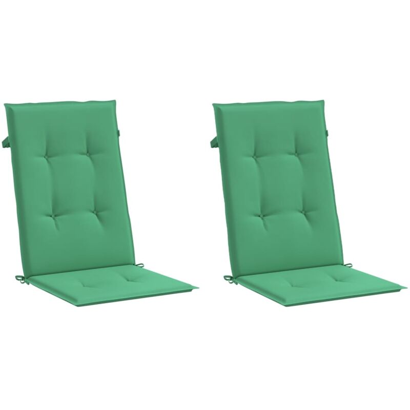 vidaXL Cojines para sillas de jardín 2 unidades verdes 120x50x4 cm - Verde