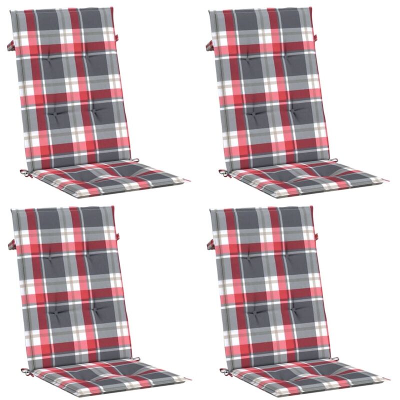 Cojines para sillas de jardín 4 uds cuadros rojos 120x50x4 cm - Multicolor - Vidaxl
Cojines para sillas de jardín 4 uds cuadros rojos 120x50x4 cm - Multicolor - Vidaxl