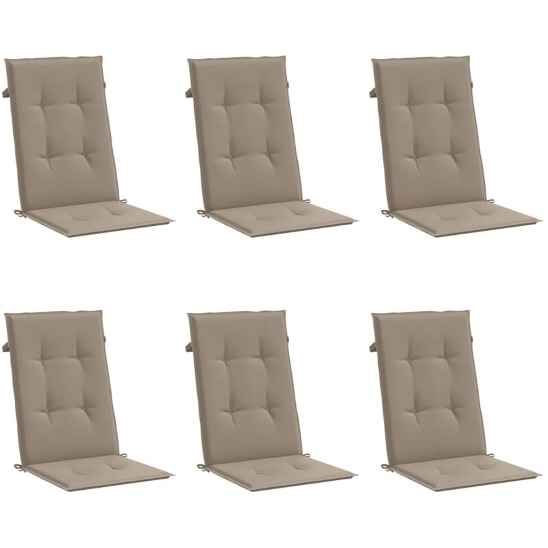 Cojines para sillas de jardín 6 unidades gris taupe 120x50x4 cm - Gris Topo - Vidaxl
Cojines para sillas de jardín 6 unidades gris taupe 120x50x4 cm - Gris Topo - Vidaxl