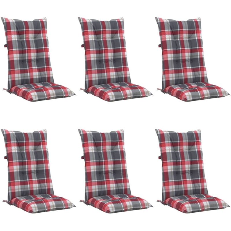 vidaXL Cojines para sillas de jardín 6 uds cuadros rojos 120x50x7 cm - Multicolor
vidaXL Cojines para sillas de jardín 6 uds cuadros rojos 120x50x7 cm - Multicolor