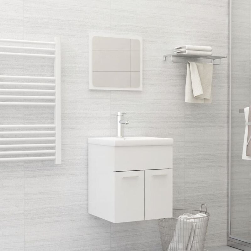 Conjunto de muebles de baño aglomerado blanco brillante - Blanco - Vidaxl
Conjunto de muebles de baño aglomerado blanco brillante - Blanco - Vidaxl