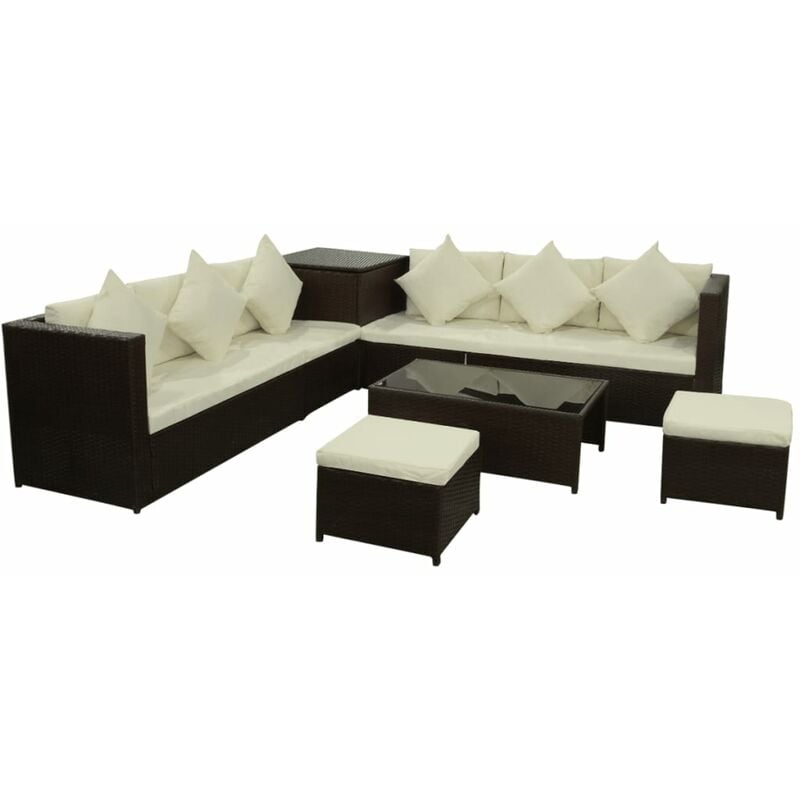 Set muebles de jardín 8 piezas y cojines ratán sintético marrón - Marrón - Vidaxl
Set muebles de jardín 8 piezas y cojines ratán sintético marrón - Marrón - Vidaxl