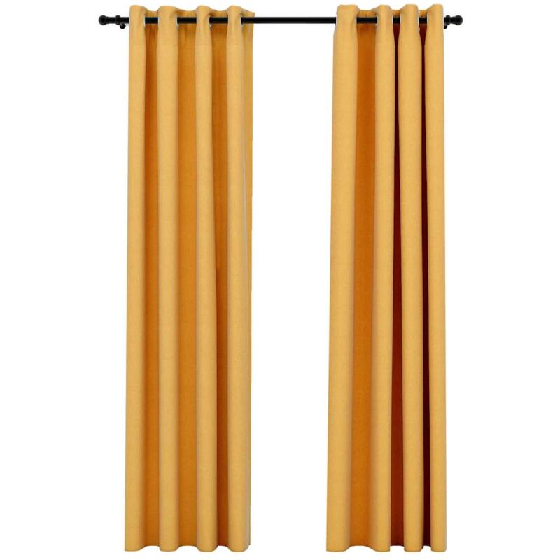 Cortinas opacas con ojales look lino 2 pzas amarillo 140x245 cm - Amarillo - Vidaxl
Cortinas opacas con ojales look lino 2 pzas amarillo 140x245 cm - Amarillo - Vidaxl