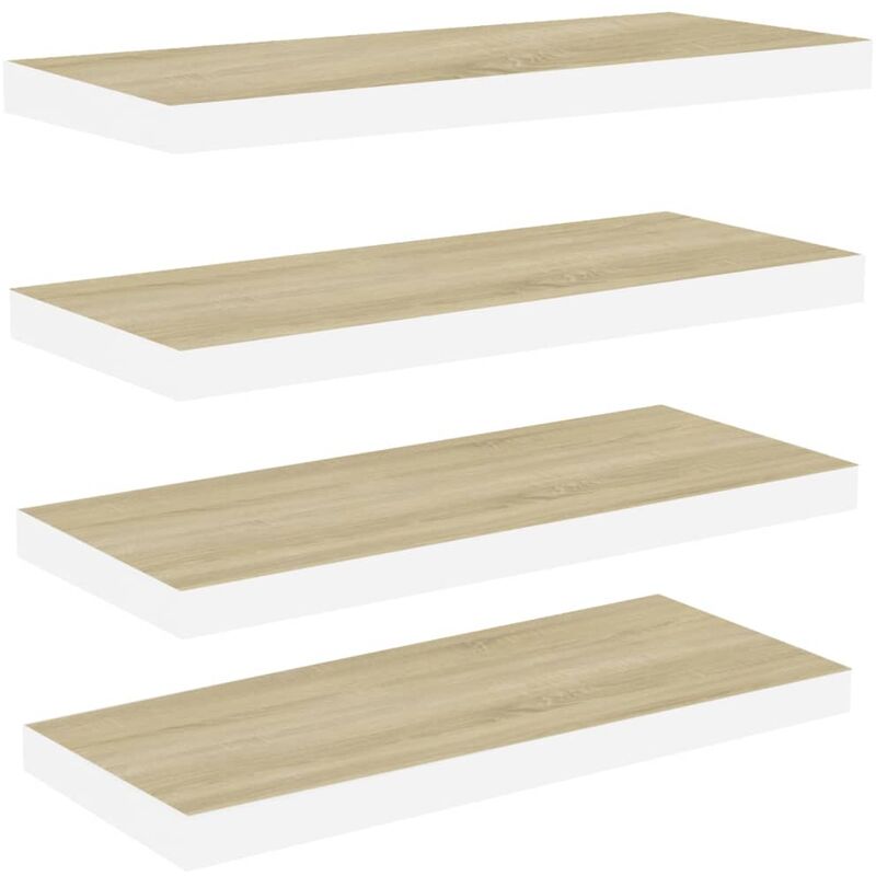 vidaXL Estantes flotantes de pared roble y blancoMDF 60x23,5x3,8 cm 4 uds - Blanco
vidaXL Estantes flotantes de pared roble y blancoMDF 60x23,5x3,8 cm 4 uds - Blanco