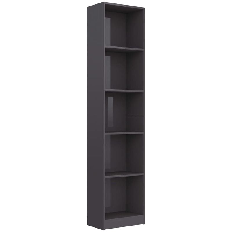 vidaXL Estantería Librería 5 Niveles de Aglomerado 40x24x175 cm Gris Brillante - Gris
vidaXL Estantería Librería 5 Niveles de Aglomerado 40x24x175 cm Gris Brillante - Gris