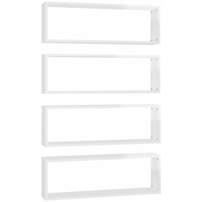 vidaXL Estantes cubo de pared 80x15x26,5 cm 4 uds aglomerado blanco brillo - Blanco
vidaXL Estantes cubo de pared 80x15x26,5 cm 4 uds aglomerado blanco brillo - Blanco