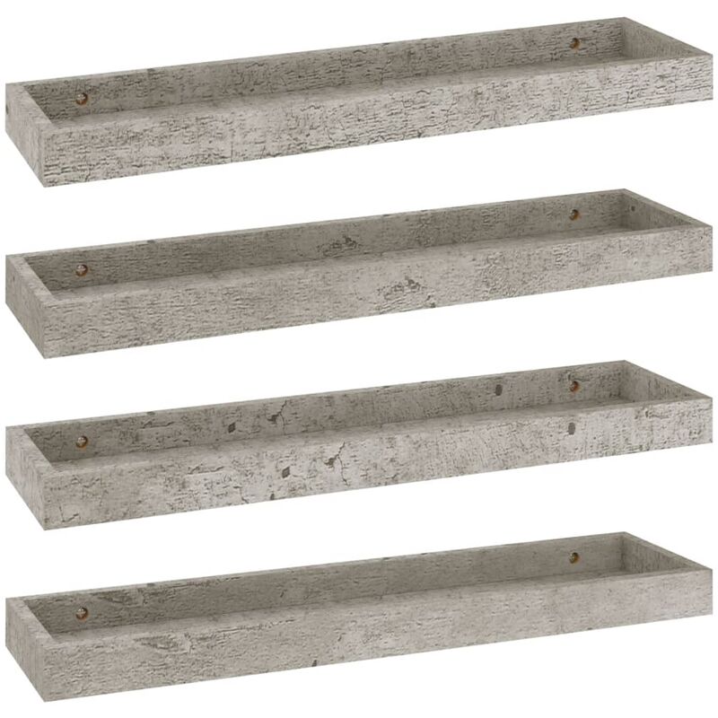 vidaXL Estantes de pared Loggia MDF 4 uds gris hormigón 60x15x4 cm - Gris
vidaXL Estantes de pared Loggia MDF 4 uds gris hormigón 60x15x4 cm - Gris
