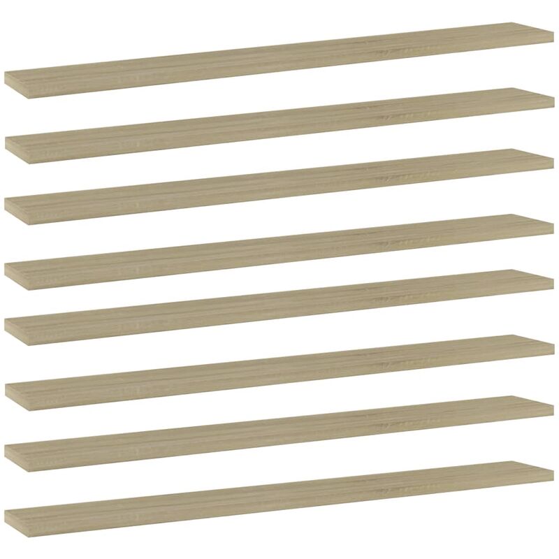 vidaXL Estantes estantería 8 uds aglomerado roble Sonoma 80x10x1,5 cm - Marrón
vidaXL Estantes estantería 8 uds aglomerado roble Sonoma 80x10x1,5 cm - Marrón