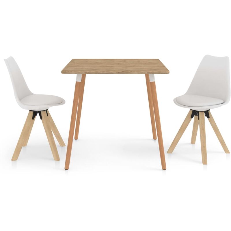 vidaXL Juego de comedor 3 piezas blanco - Blanco