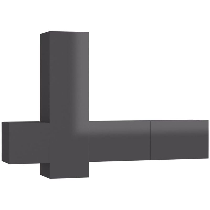 vidaXL Juego de mueble para TV de 3 piezas aglomerado gris brillante - Gris
vidaXL Juego de mueble para TV de 3 piezas aglomerado gris brillante - Gris