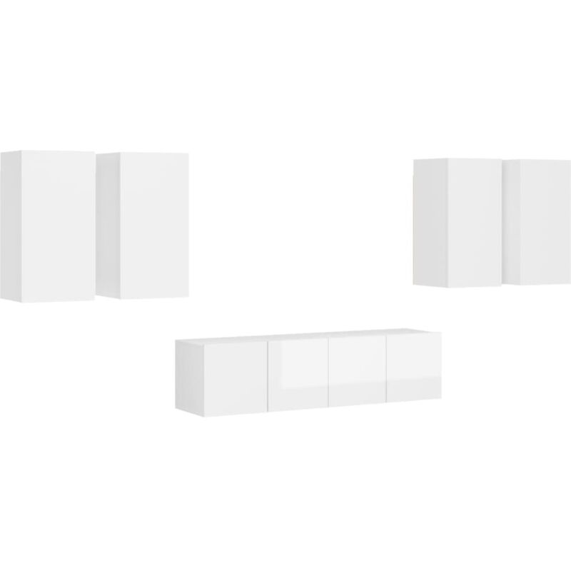 Juego de mueble para TV de 6 piezas aglomerado blanco brillante - Blanco - Vidaxl
Juego de mueble para TV de 6 piezas aglomerado blanco brillante - Blanco - Vidaxl