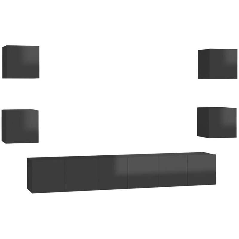 vidaXL Juego de mueble para TV de 7 piezas aglomerado negro brillante - Negro
vidaXL Juego de mueble para TV de 7 piezas aglomerado negro brillante - Negro