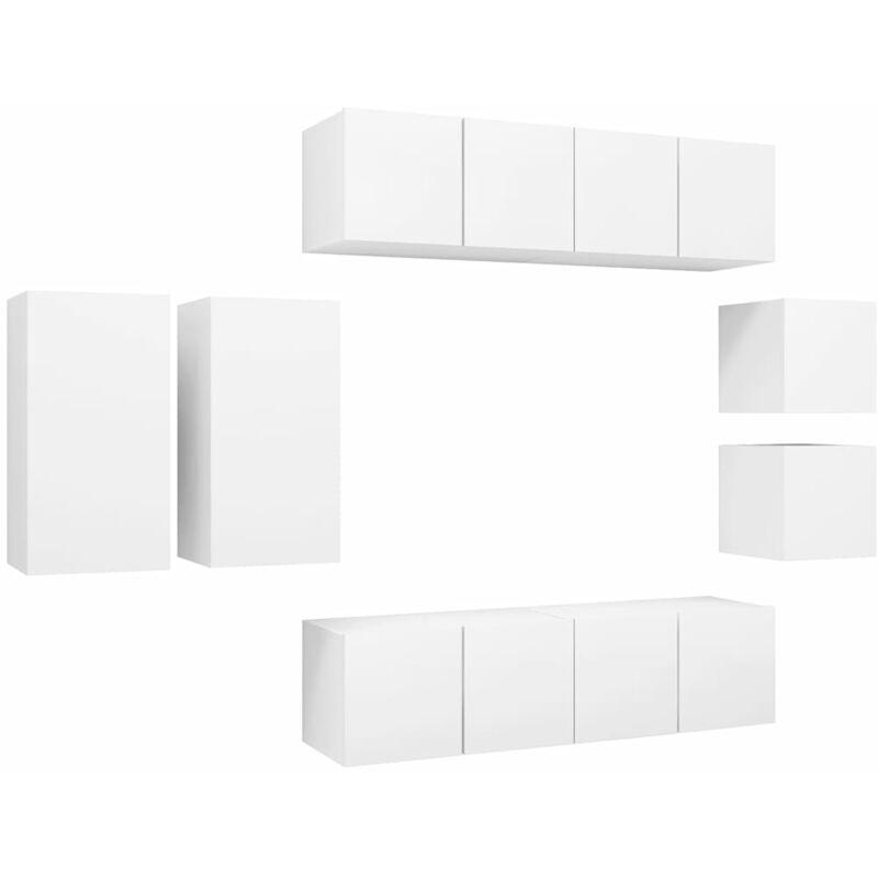 Vidaxl - Juego de mueble para TV de 8 piezas aglomerado blanco - Blanco
Vidaxl - Juego de mueble para TV de 8 piezas aglomerado blanco - Blanco