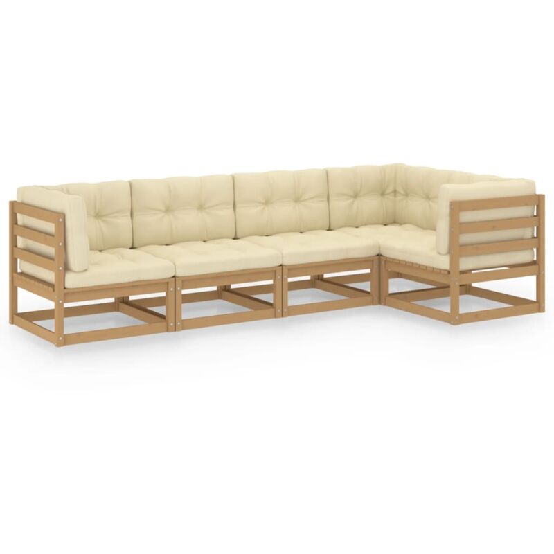 Juego de muebles de jardín 5 pzas y cojines madera pino maciza - Marrón - Vidaxl
Juego de muebles de jardín 5 pzas y cojines madera pino maciza - Marrón - Vidaxl