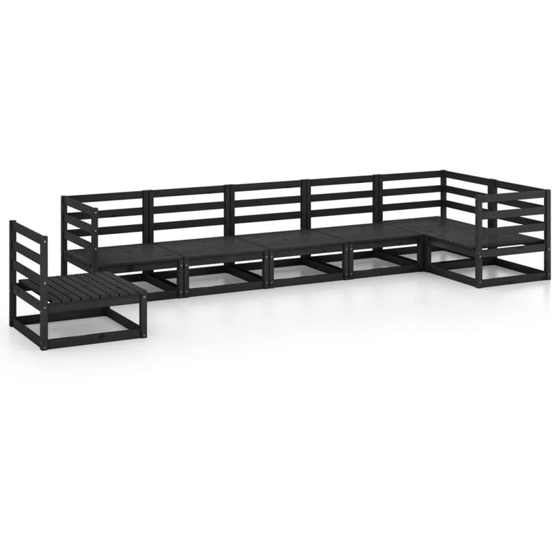 Juego de muebles de jardín 7 piezas negro madera maciza de pino - Negro - Vidaxl
Juego de muebles de jardín 7 piezas negro madera maciza de pino - Negro - Vidaxl