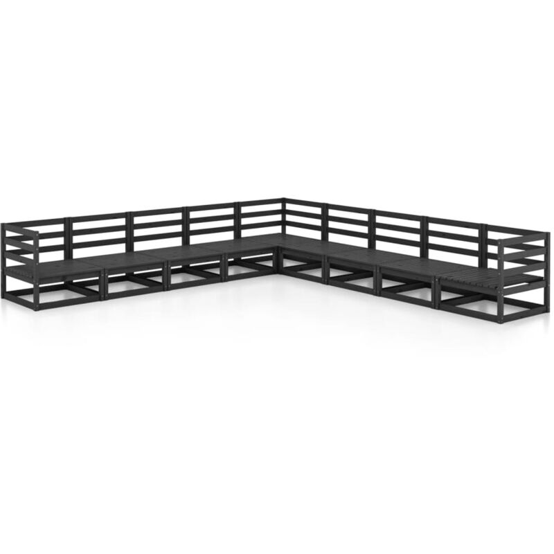 Juego de muebles de jardín 9 piezas negro madera maciza de pino - Negro - Vidaxl
Juego de muebles de jardín 9 piezas negro madera maciza de pino - Negro - Vidaxl