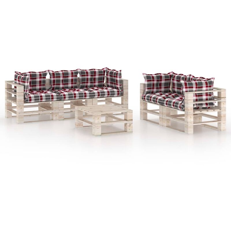 vidaXL Juego de muebles de jardín de palets 6 pzas cojines madera pino - Marrón
vidaXL Juego de muebles de jardín de palets 6 pzas cojines madera pino - Marrón