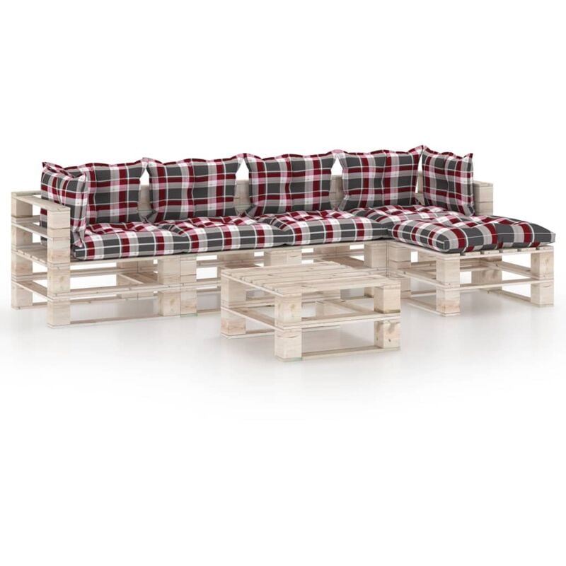 vidaXL Juego de muebles de jardín de palets 6 pzas cojines madera pino - Multicolor
vidaXL Juego de muebles de jardín de palets 6 pzas cojines madera pino - Multicolor