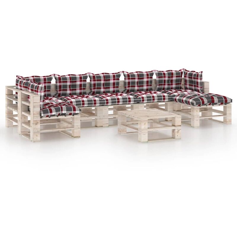 vidaXL Juego de muebles de jardín de palets 8 pzas cojines madera pino - Multicolor
vidaXL Juego de muebles de jardín de palets 8 pzas cojines madera pino - Multicolor
