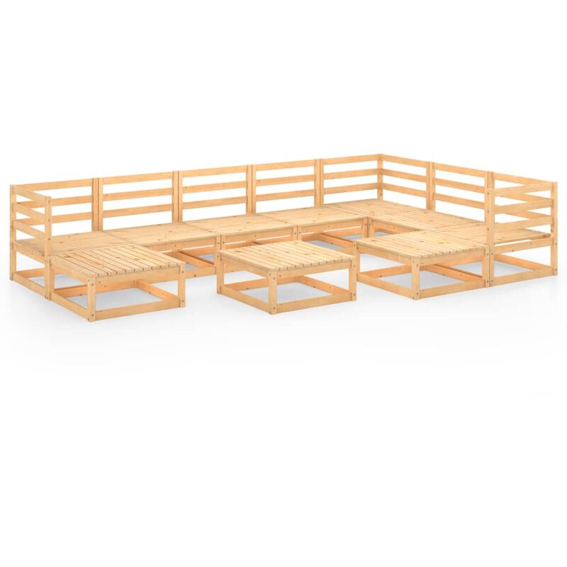 vidaXL Juego de muebles de jardín 10 pzas y cojines madera pino maciza - Marrón
vidaXL Juego de muebles de jardín 10 pzas y cojines madera pino maciza - Marrón