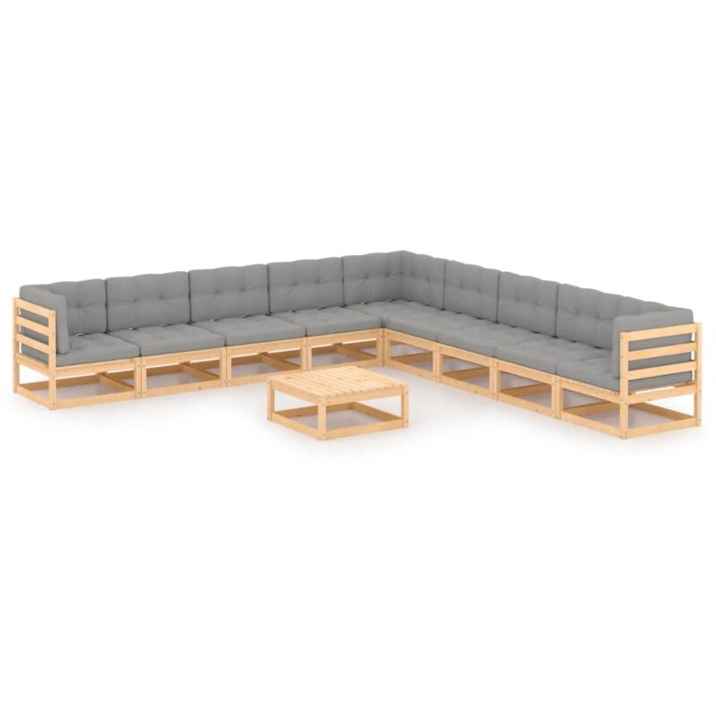 Juego de muebles de jardín 10 pzas y cojines madera pino maciza - Marrón - Vidaxl
Juego de muebles de jardín 10 pzas y cojines madera pino maciza - Marrón - Vidaxl